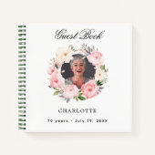 Livre d'or fleurs de photo blanc (Devant)