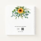 Livre d'or fleurs de soleil d'anniversaire eucalyp (Dos)