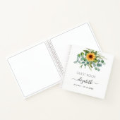 Livre d'or fleurs de soleil d'anniversaire eucalyp (Intérieur)