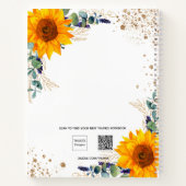 Livre d'or fleurs de soleil d'anniversaire eucalyp (Dos)