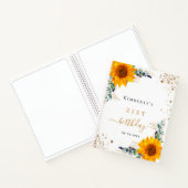 Livre d'or fleurs de soleil d'anniversaire eucalyp (Intérieur)