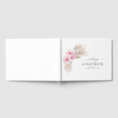 Livre D'or Fleurs d'orchidées roses Pampas Mariage en herbe (Complet)