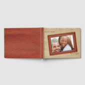 Livre D'or Fleurs en cuir sur daim crème (Complet)