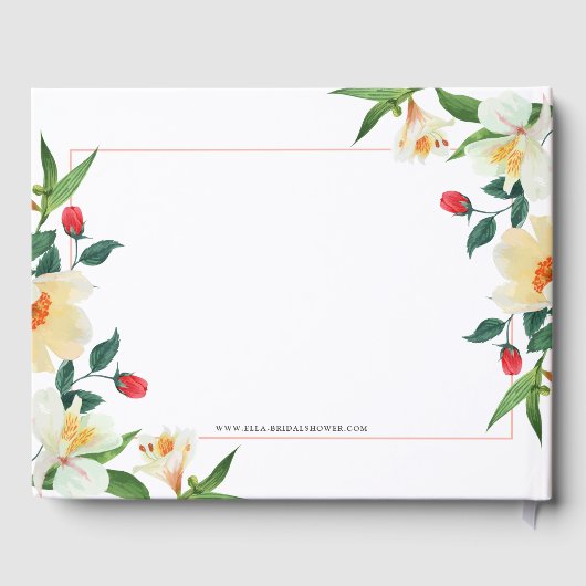 Livre D'or Fleurs estivales en gras frise rouge et blanche (Verso)