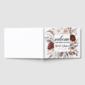 Livre D'or Fleurs florales rustiques Blush Grey Mariage rouge (Complet)
