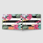 Livre D'or Fleurs florales tropicales Feuilles Blancs noirs (Complet)