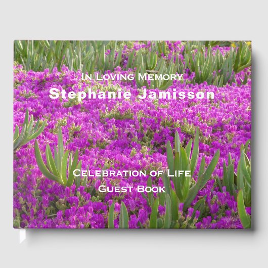 Livre D'or Fleurs Magenta Violet, Fête Florale de la Vie (Recto)
