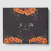 Livre D'or Fleurs orange Mariage élégant (Verso)