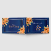 Livre D'or Fleurs orange sur bleu marine (Complet)