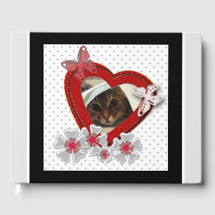 Livre D'or Fleurs papillons de coeur rouge Valentines Jour am