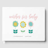 Livre D'or Fleurs printanières Baby shower papillon rose (Recto)