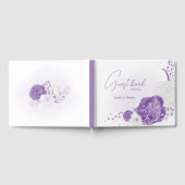 Livre D'or Fleurs romantiques blanches et violettes mariage (Complet)