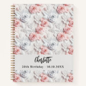 Livre d'or fleurs rose blanc nom (Devant)