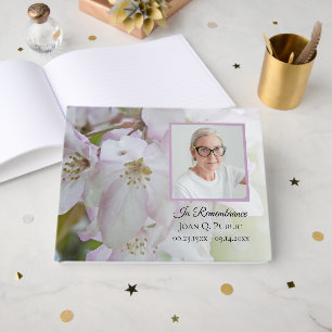 Livre D'or Fleurs roses blanches Célébration des funérailles