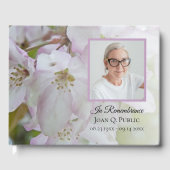 Livre D'or Fleurs roses blanches Célébration des funérailles  (Recto)