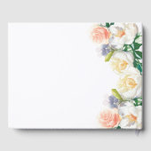 Livre D'or Fleurs roses blanches élégante (Verso)