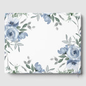 Livre D'or Fleurs Roses bleu foncé Mariage Boho simple (Verso)
