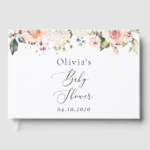 Livre D'or Fleurs roses, Fleurs blanches, Boho, Baby shower (Recto)