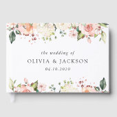 Livre D'or Fleurs roses, Fleurs blanches, Verdure, Mariage (Recto)