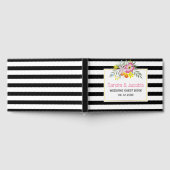 Livre D'or Fleurs roses, rayures modernes mariage à fleurs (Complet)