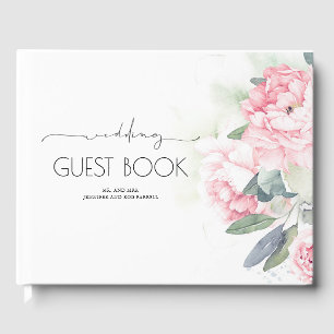 Livre D'or Fleurs roses vintages Mariage de verdure