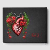 Livre D'or Fleurs rouges du coeur gothique. (Verso)