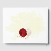 Livre D'or fleurs rouges et blanches or mariage botanique (Verso)