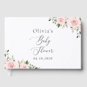 Livre D'or Fleurs Rouges, Fleurs Roses, Boho, Baby shower (Recto)