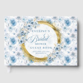 Livre d'or Fleurs sauvages bleu clair or aquarelle (Recto)