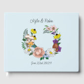 Livre D'or Fleurs sauvages Champignons bleus floraux (Recto)