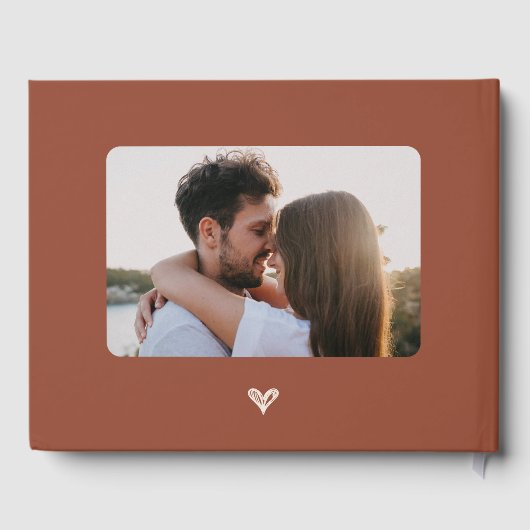 Livre D'or Fleurs sauvages de Boho orange brûlés Mariage rust (Verso)