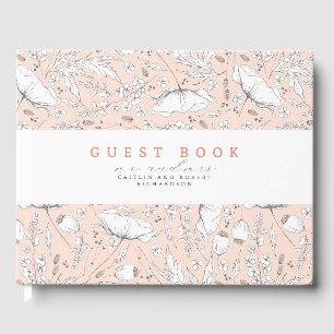 Livre D'or Fleurs sauvages dessinés à la main Élégant Mariage