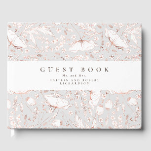 Livre D'or Fleurs sauvages dessinés à la main Élégant Mariage