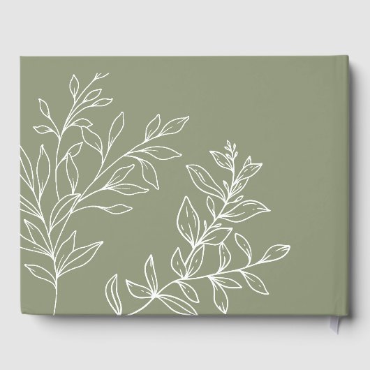 Livre D'or Fleurs vertes Sage Simple Mariage Boho (Verso)