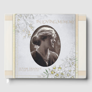 Livre D'or Fleurs Vintages Pastel Funérailles commémoratives 