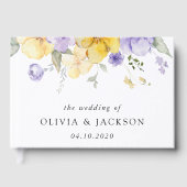 Livre D'or Fleurs violettes, Fleurs Jaunes, Verdure, Mariage (Recto)