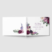 Livre D'or Fleurs violettes luxuriantes | Mariage romantique (Complet)