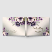 Livre D'or Fleurs Violettes Roses Fleuries Élégantes Dorées (Complet)