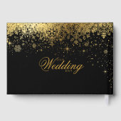 Livre D'or Flocons de neige élégants de noir et d'or (Verso)