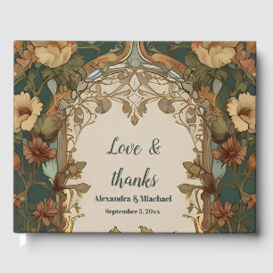 Livre D'or Flora Mariage Vintage Art Nouveau 