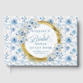 Livre d'or floral à paillettes bleu pâle bohème do (Recto)