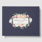 Livre D'or Floral antique | Blush & Navy Mariage (Recto)