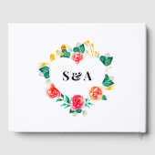 Livre D'or Floral blanc rouge mariage (Verso)