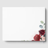 Livre D'or Floral Bourgogne Mariage d'aquarelle (Verso)