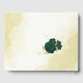 Livre D'or Floral d'or vert émeraude (Verso)