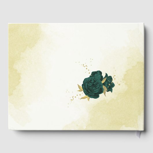 Livre D'or Floral d'or vert émeraude (Verso)