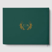 Livre d'or floral élégant vert émeraude et or (Verso)