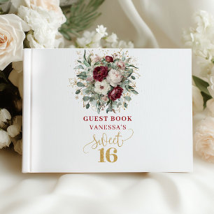 Livre d'or Floral Eucalyptus Sweet 16 Sign