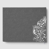 Livre D'or Floral gris Damask blanc Mandela (Verso)