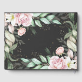 Livre D'or Floral noir rose mariage (Verso)